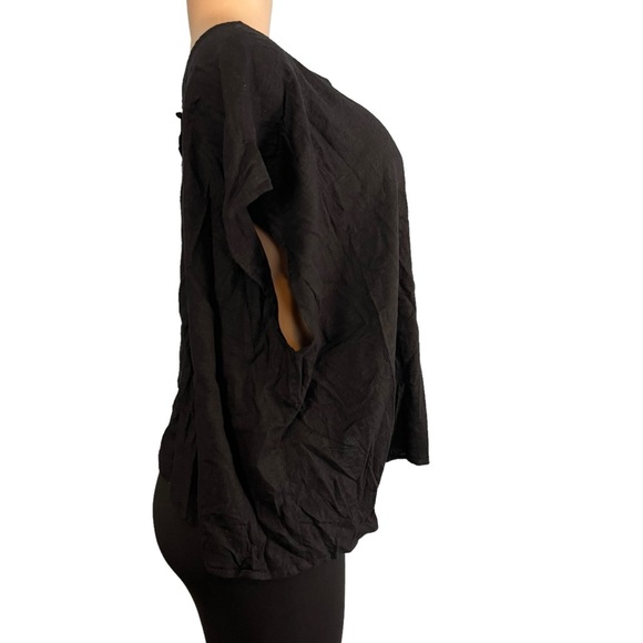 3/$30 🍂 Torrid Linen Cross Back Crop Top Black - Picture 7 of 9